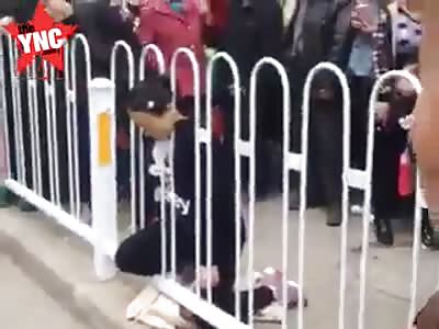 Woman fell off her motorbike and broke her neck on railings