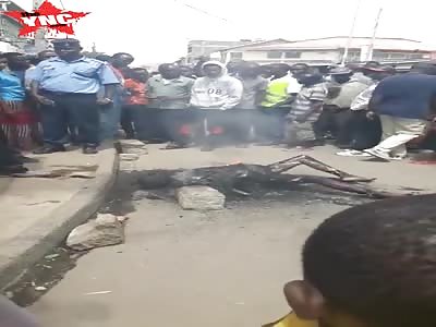 Thief smoulders after being burned to death