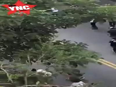 (Better angle) Car mowing down skateboarders