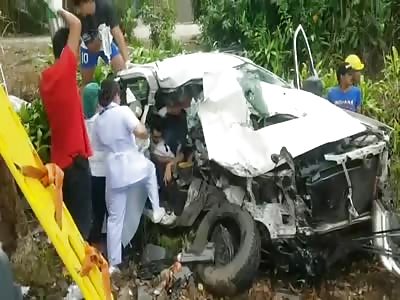 Dead and trapped after accident