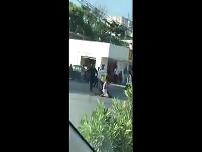 Man stabbed in the street in broad daylight (Fixed Video)