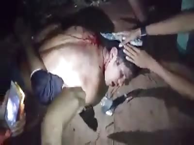 Scared and bleeding gang member threatened with knives