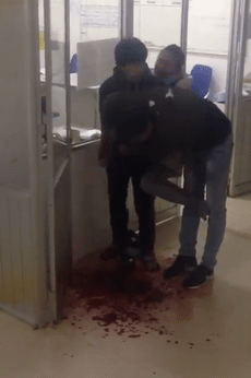 Man Bleeding Everywhere After Being Brutally Stabbed