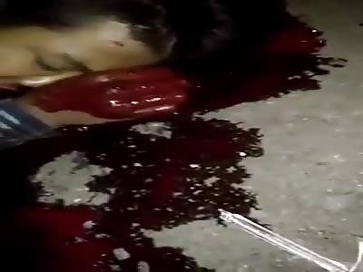 Close Up of Biker Agonizing to Death