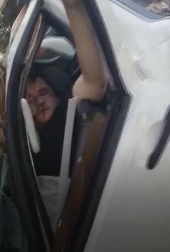 Accident Leaves Man Still Alive Wedged in His Crushed Car