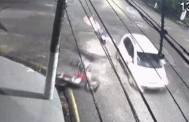 Damn! Biker Sent Flying in Accident