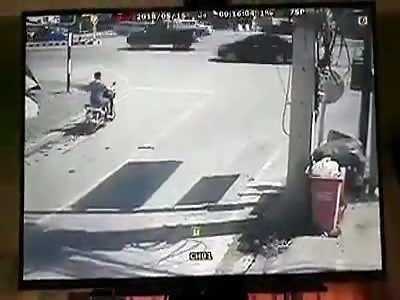 Biker Gets Flattened in Brutal Accident