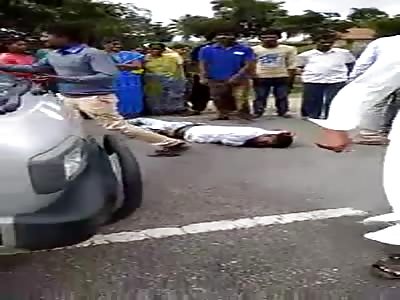 Broken Biker and Burning Bike