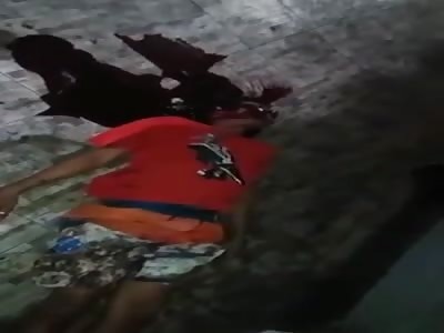 Brutal Murder Scene: One Junkie Dead Another Choking to Death in Blood