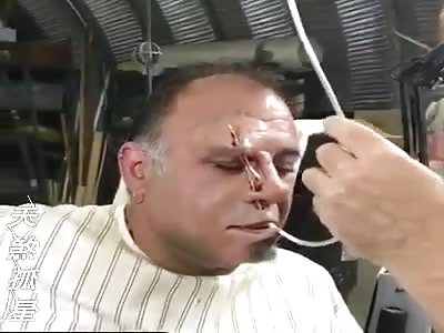 Asshole Gets Hook Through the Face