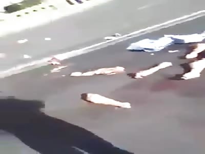 Cops Pick up Body Parts Littered on the Road