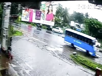 Damn... Biker Crushed by a Bus in Kakkad