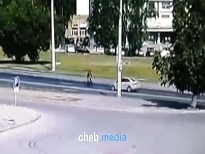 Damn... Cyclist Sent Flying to His Death 