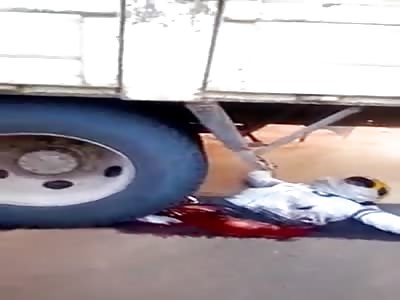 Damn.. Biker Got Torn Up in Truck Accident