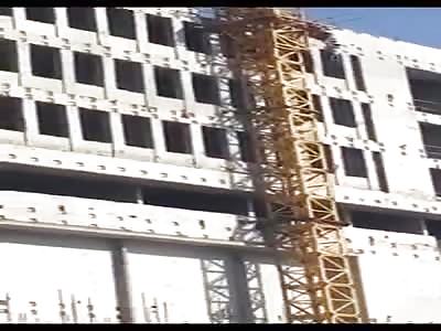 Man Trying to Hold onto Crane Falls to His Death