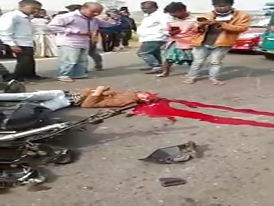 Bikers Head Smashed and Brain Out