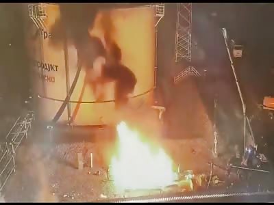 Workers Burned Alive in Oil Depot Accident (Full Video)