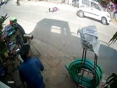 Indian Woman Becomes Speedbump