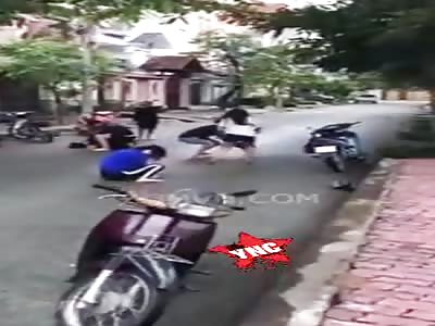 Hit with helmet