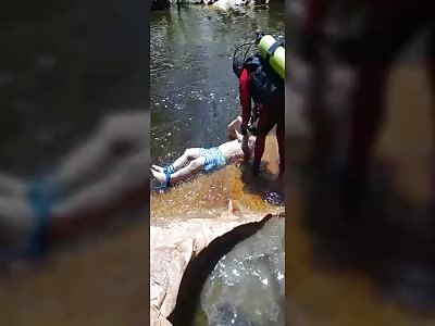 Murdered man floating in the water