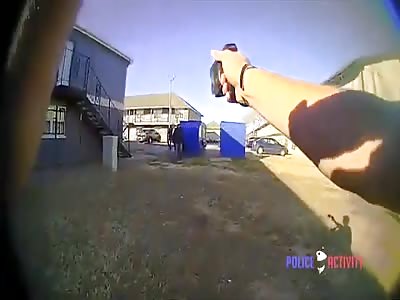 The suspect is harassed by the police after refusing to fall