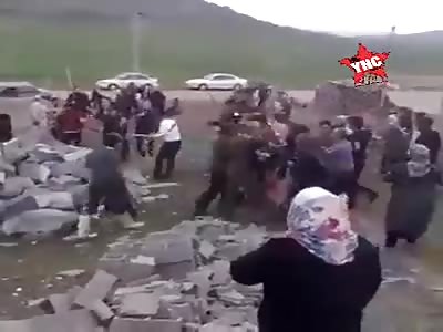 A fight with hands and sticks between Arab citizens 