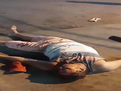 dead man, looks like he's asleep