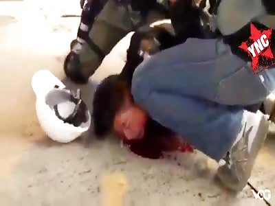 Man subdued by police in Hong Kong