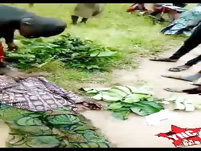 murdered old man, with big cut on his head