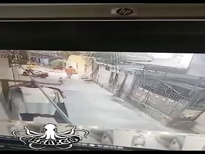 father and son crushed by concrete wall