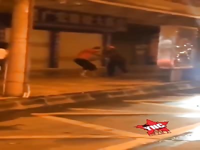 man attacked with butcher knife