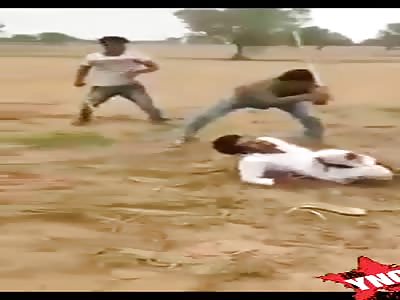 Muslim is beaten with sticks