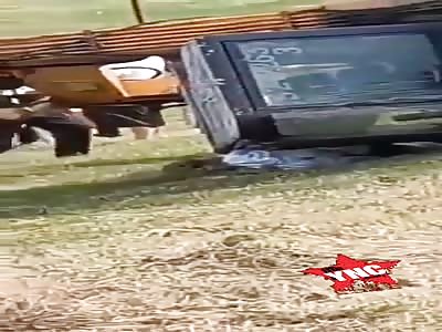 work accident, man crushed by bulldozer