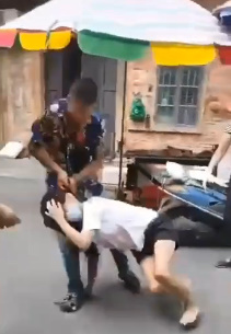 Ruthless Man Sends Her into the Concrete