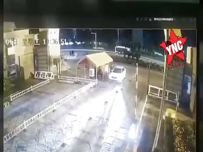 damn it crazy man at the wheel ran over security guard