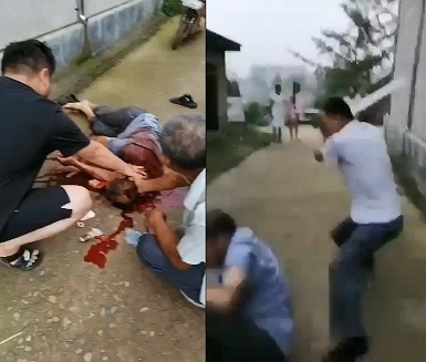 Elderly Man Gets Brutalized w/ Sword