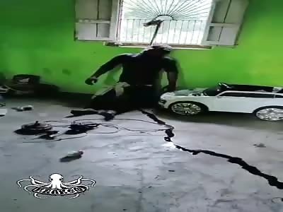 corpse of a man killed by hanging