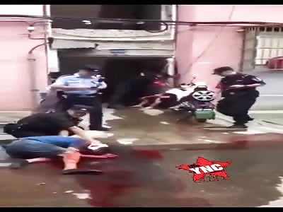 the man was stabbed in the head