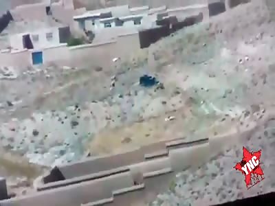 Truck explodes by landmine