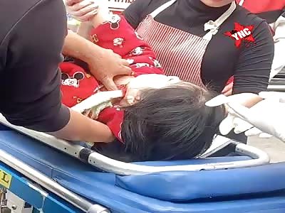 Little girl, they cut her throat