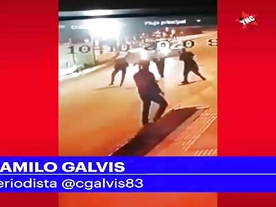 Drunk armed with knife, is subdued by police