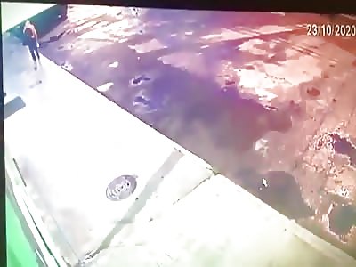 Homeless person set alight.