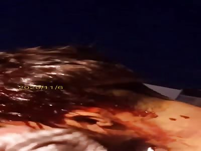 The man was hit on the head in protest