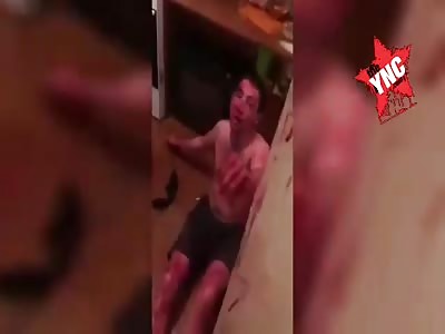 Drunk friend attacks with knife