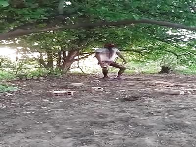 Corpse hanging on the tree