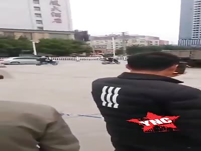 Die crushed by truck