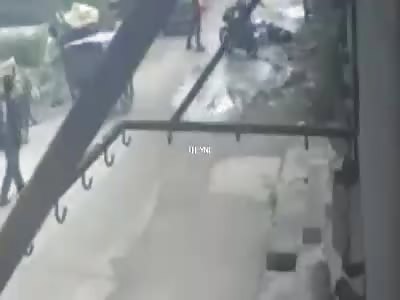 Hitman unload their weapons