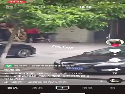 Crazy Woman Hacks Man