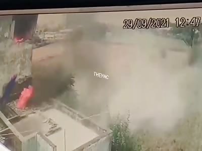 wall fell 50 feet away from the fire blast