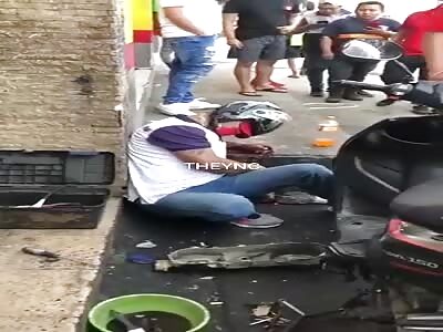 Killed while repairing his motorcycle